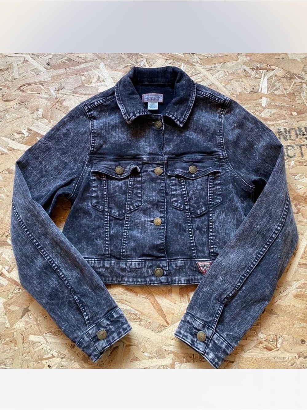 Guess Black Washed Denim Jacket